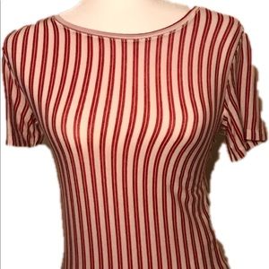 Zara TRF Short Sleeve striped Top Sz Small